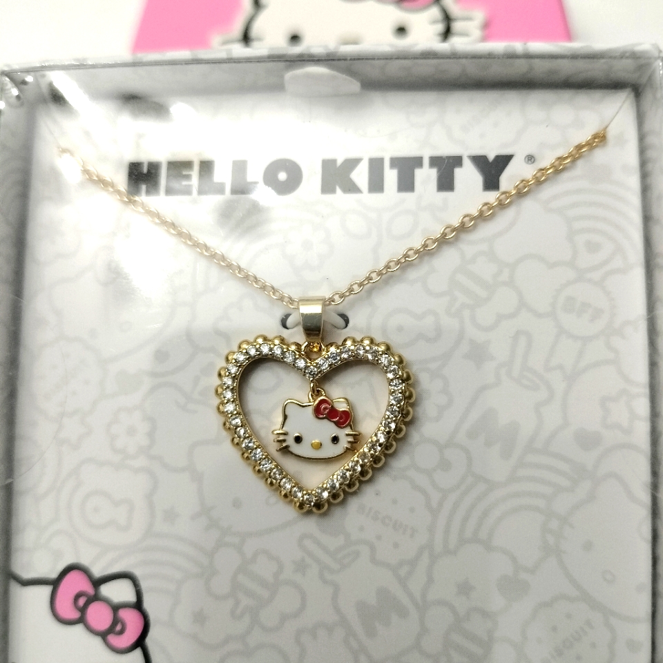 Hello Kitty Sanrio Heart Necklace Charm 18 26$